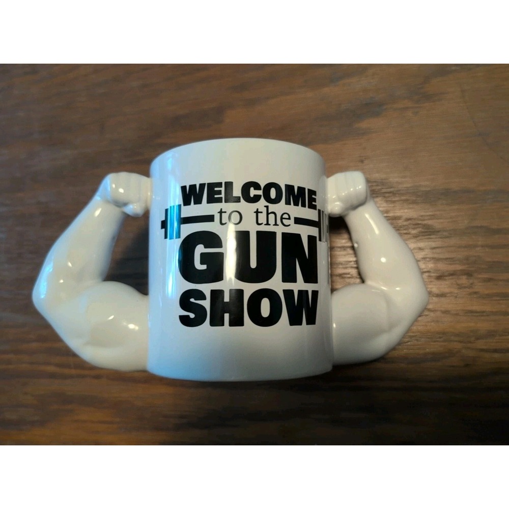 Brand New Bigmouth Welcome To The Gun Show 24 Oz White Novelty Coffee‎ Mug 💥💥